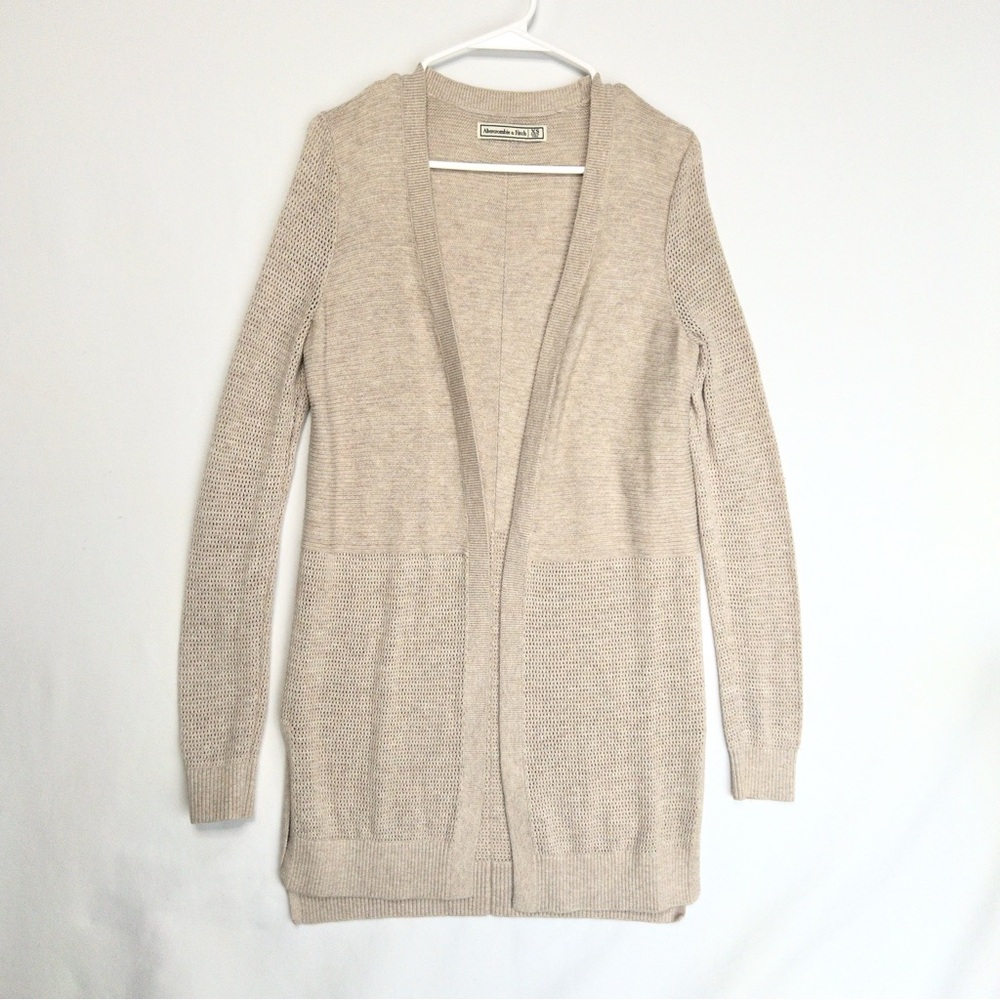 Abercrombie and Fitch long open front cardigan lightweight summer knit women XS